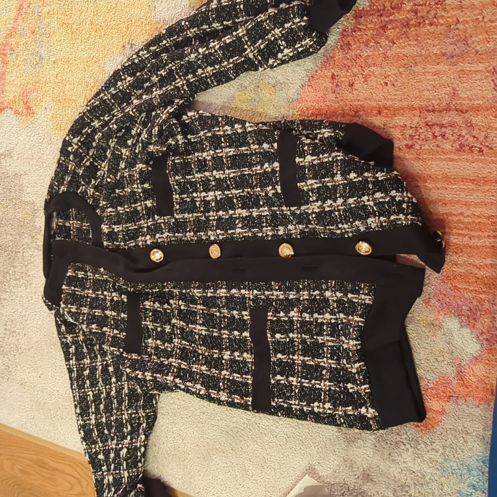 Tweed bomber cardigan
